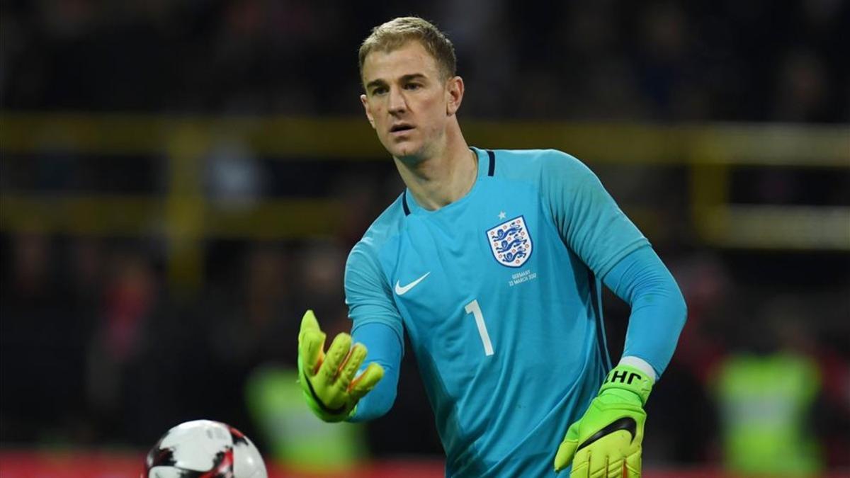 Joe Hart, en un partido con la selección inglesa el pasado mes de marzo