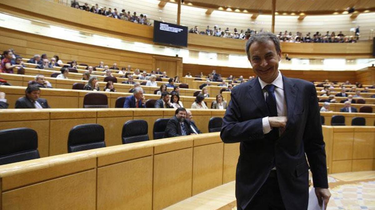 José Luis Rodríguez Zapatero en el Senado, en una imagen de archivo
