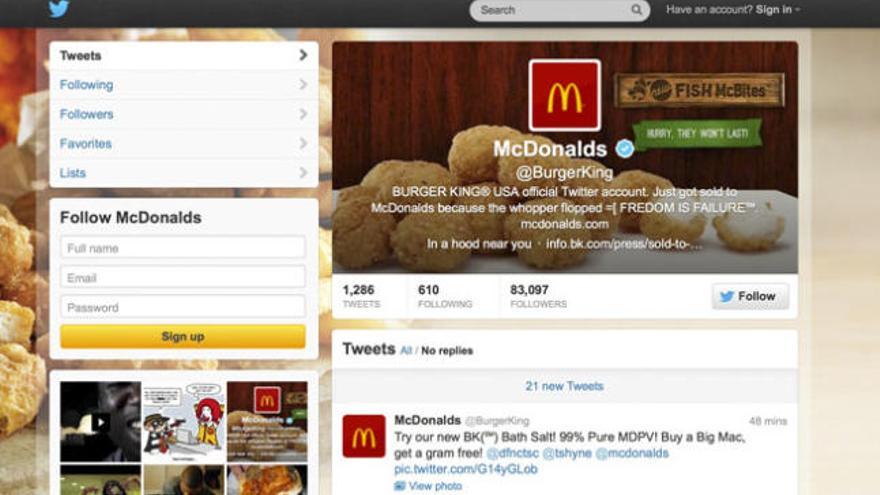 Atacada la cuenta en Twitter de Burger King