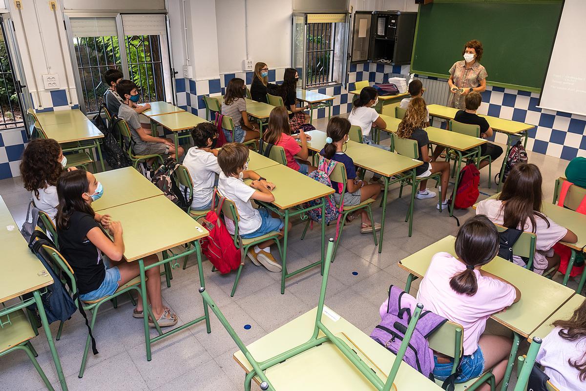 Una de las aulas del Institut Joan Oró de Lleida.