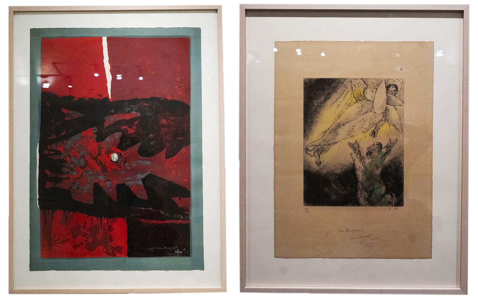 Litografia d’Antoni Clavé i aiguafort de Marc Chagall