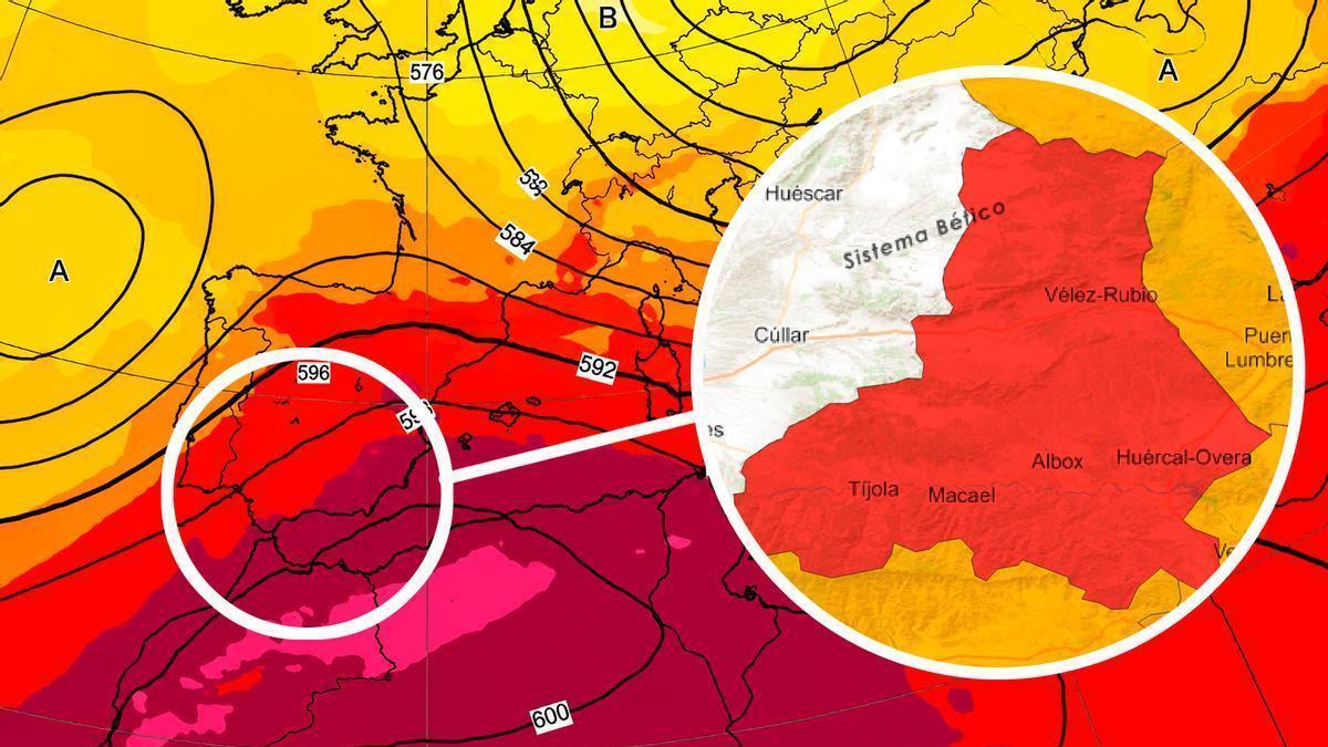 Imagen de la zona de alerta roja en Andalucía este viernes.