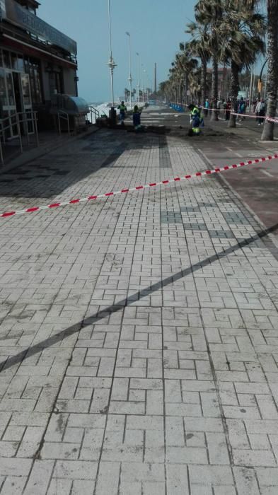 Trabajos en las playas dañadas por el temporal