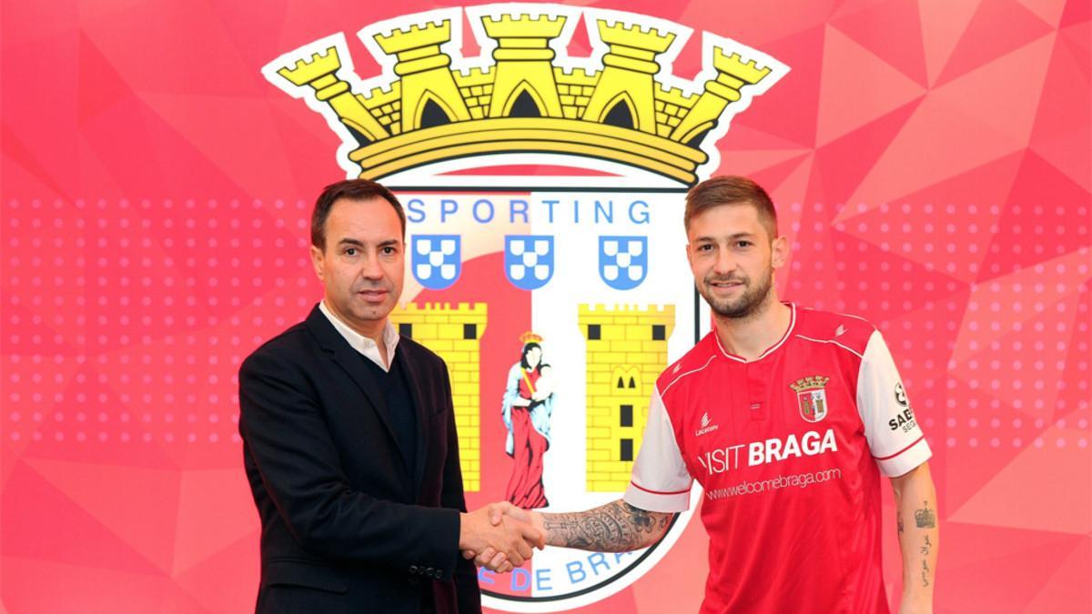 Cartabia, en su presentación con el Sporting de Braga portugués