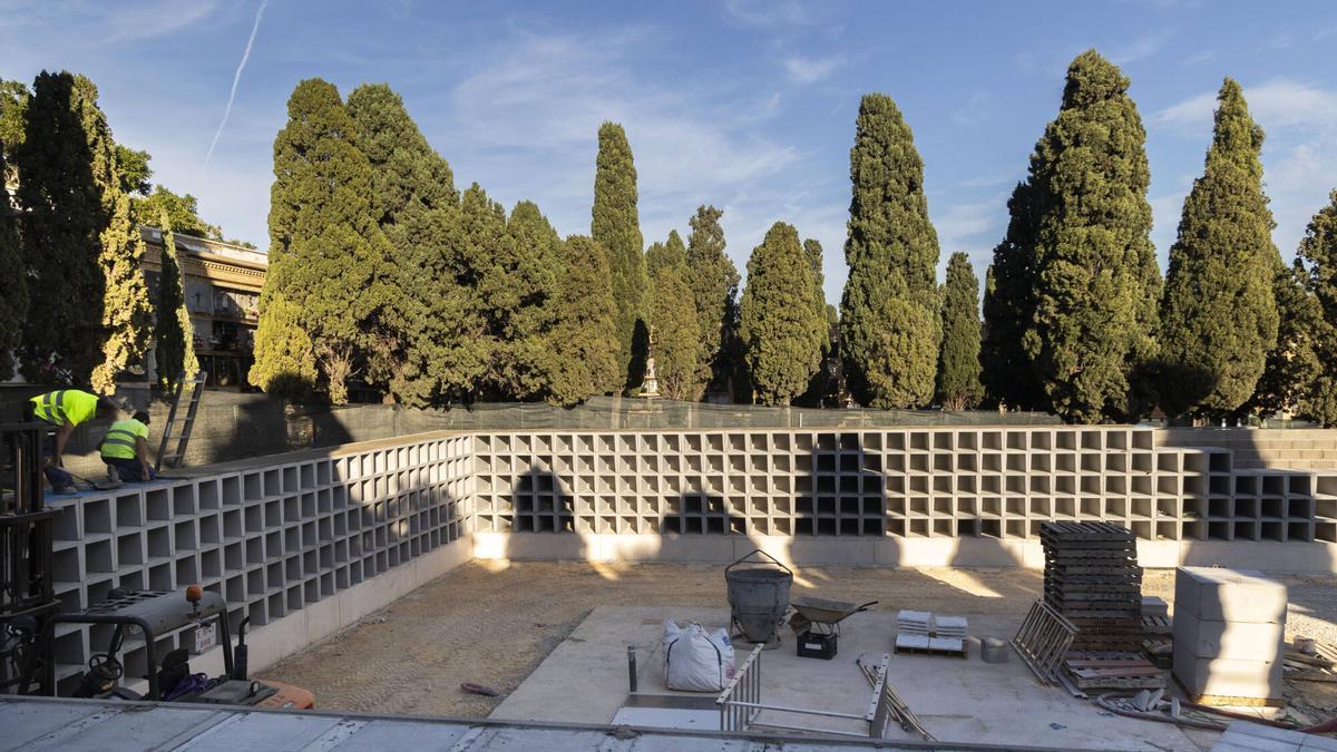 Estado de las obras del memorial de Paterna a las víctimas del franquismo en 2023.