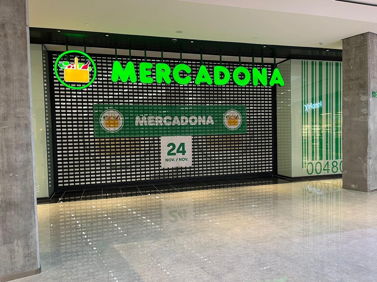 Cartel de apertura de Mercadona