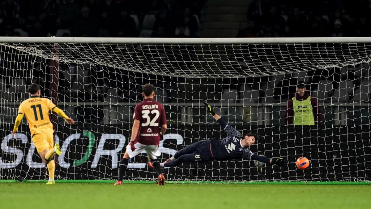 Pulisic celebrando el 2-3 ante el Torino