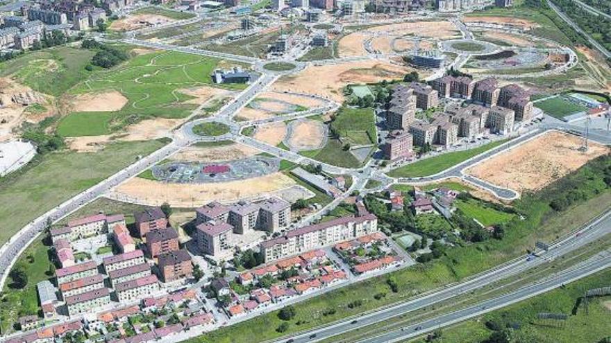 Una vista aérea de la zona residencial de Prado de la Vega, en Oviedo.