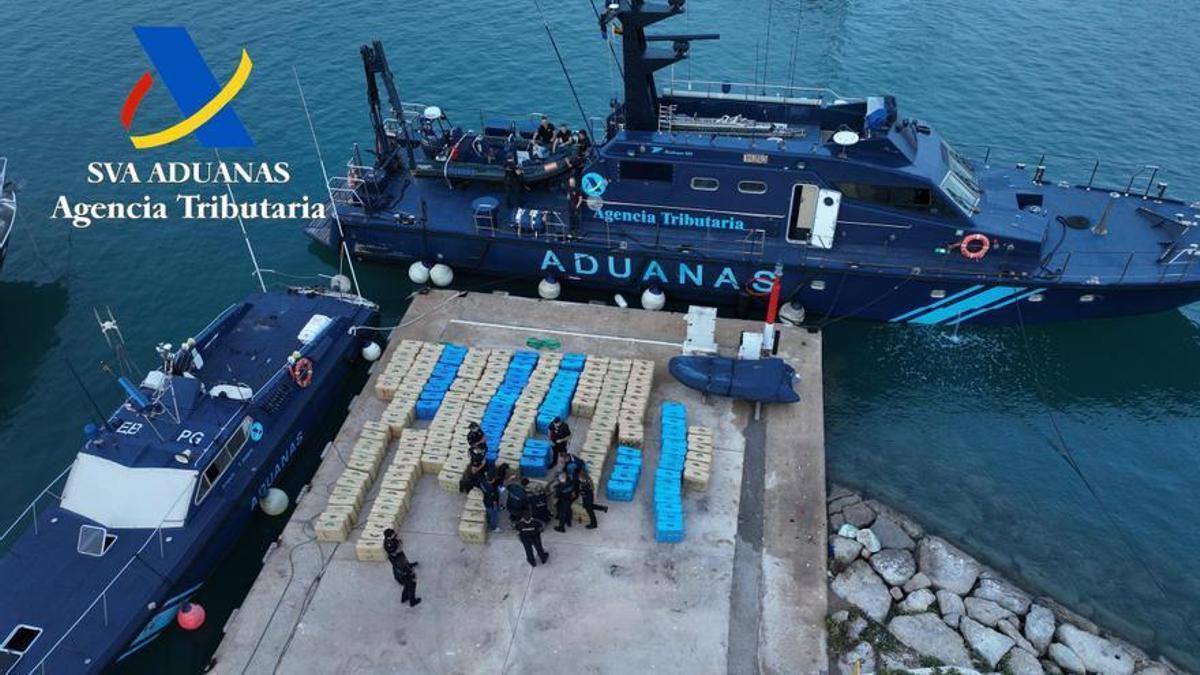 La droga intervenida en Ibiza.