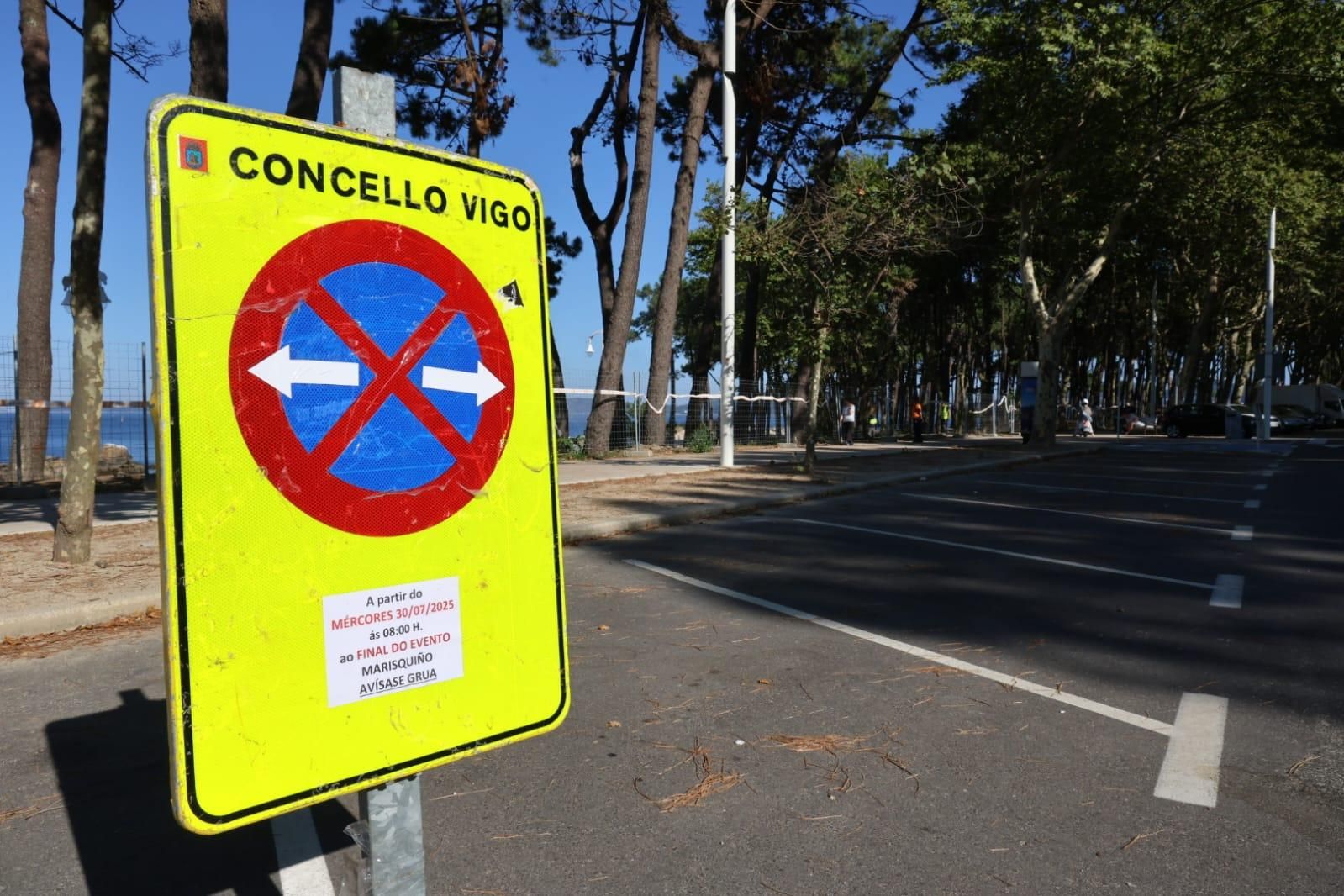 Restricciones de tráfico en Samil por el montaje de O Marisquiño