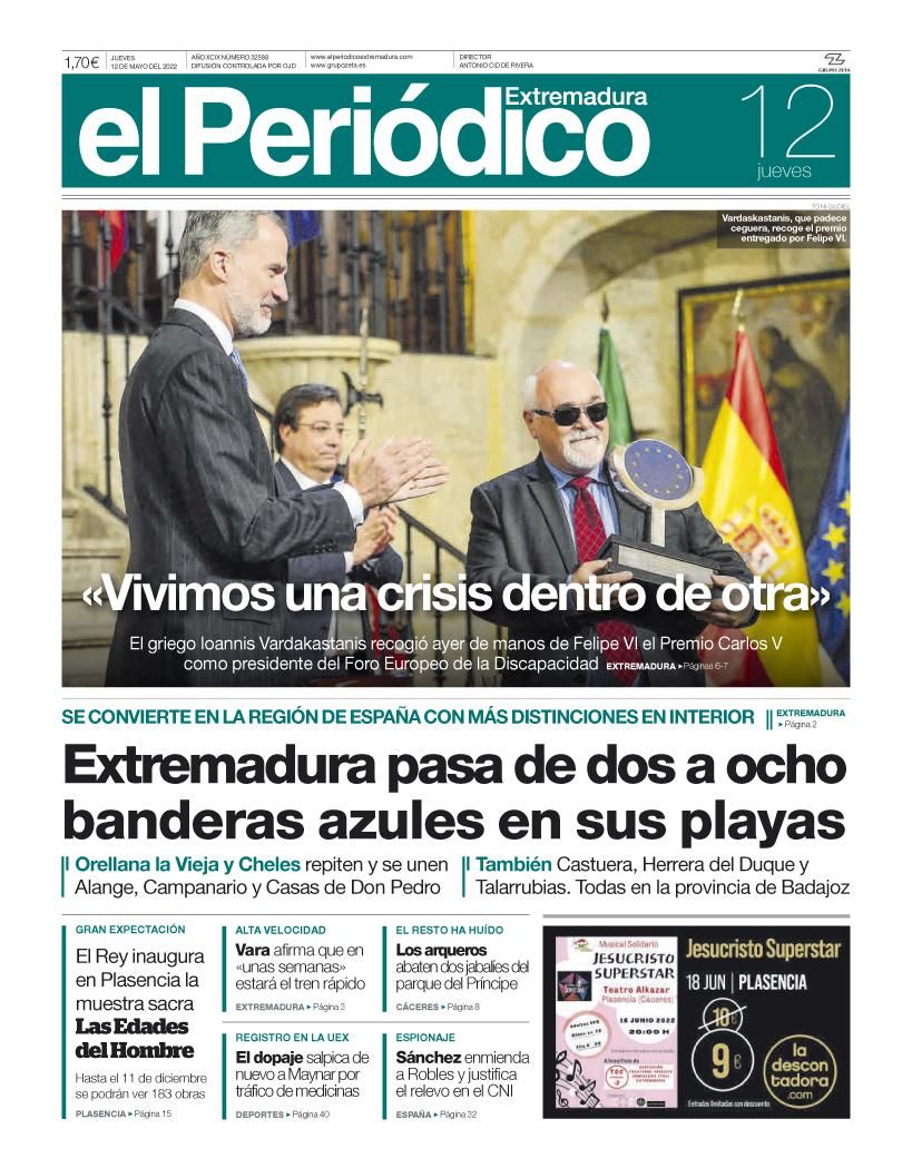 Consulta la portada correspondiente al día 12 de mayo del 2022