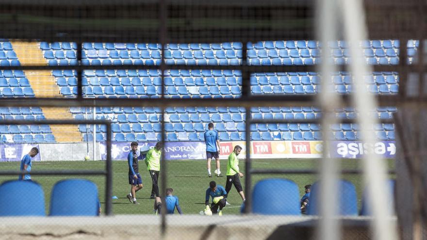 Último entrenamiento del Hércules en el Rico Pérez el pasado 13 de marzo a puerta cerrada.
