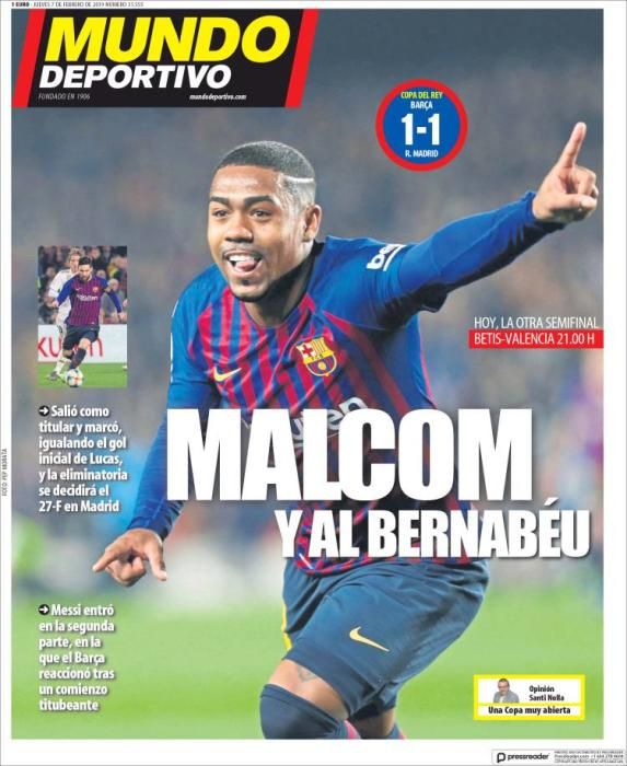 Portada MUNDO DEPORTIVO jueves 7 febrero 2019