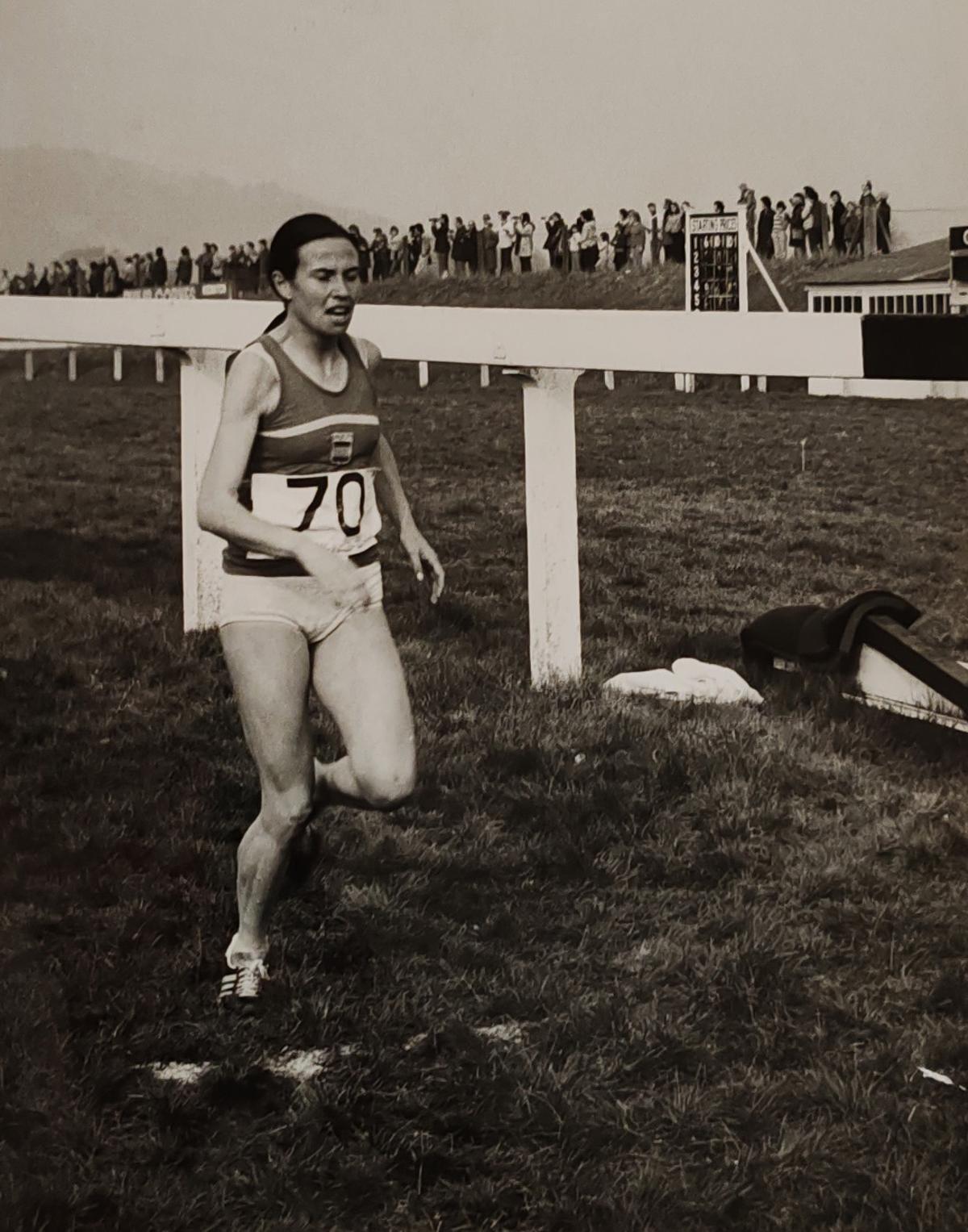 Carmen Valero, al Campionat del Món de Chepstow del 1975 que va guanyar