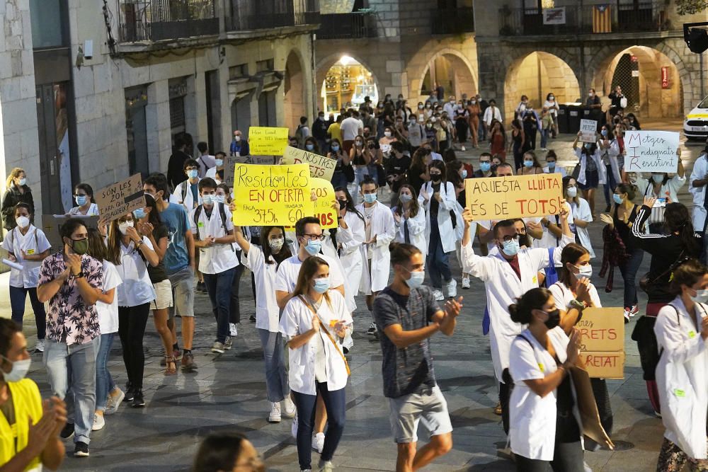 Protesta a Girona en l'últim dia de vaga dels metges residents