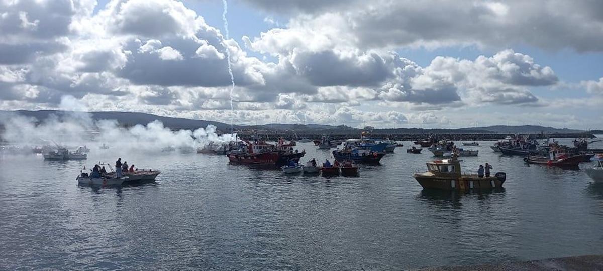 La protesta en Cambados, con el lanzamiento de bombas de palenque.