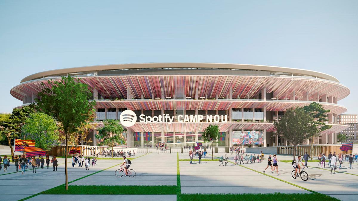 Imagen del Camp Nou con Spotify