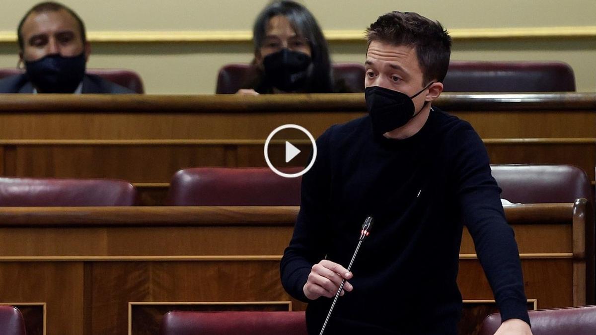 Íñigo Errejón, durante su intervención en el Congreso