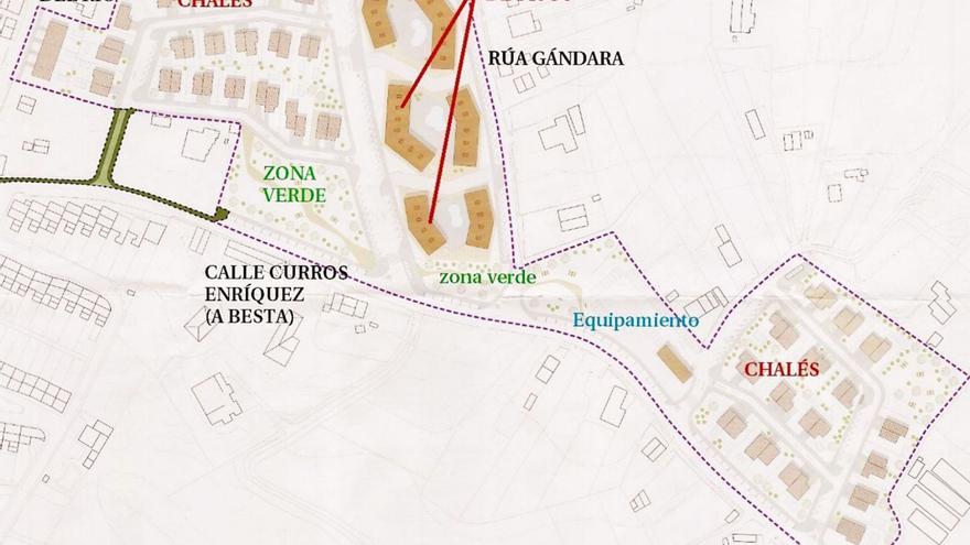 Nuevo impulso a Mera: la zona de Oleiros donde se van a construir 196 viviendas