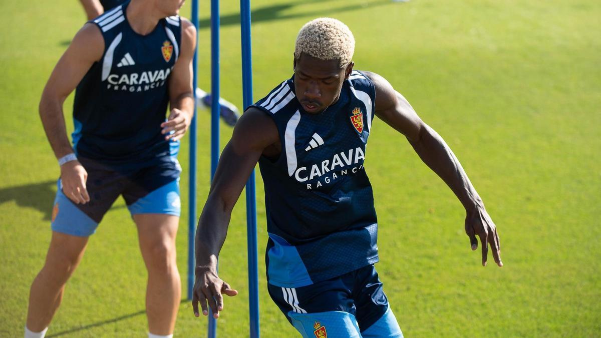 Saidu, en el entrenamiento del pasado martes.