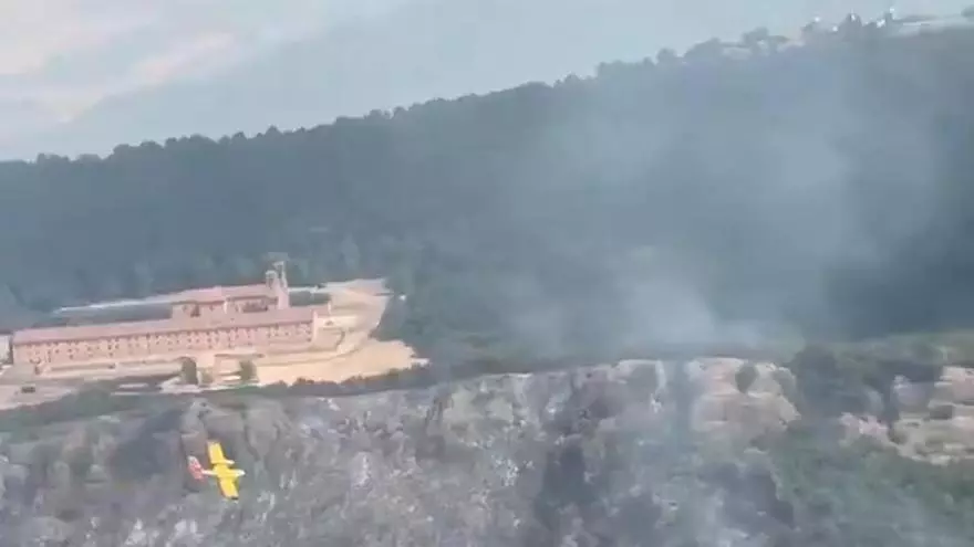 Entorno del monasterio de San Juan de La Peña tras el paso del fuego