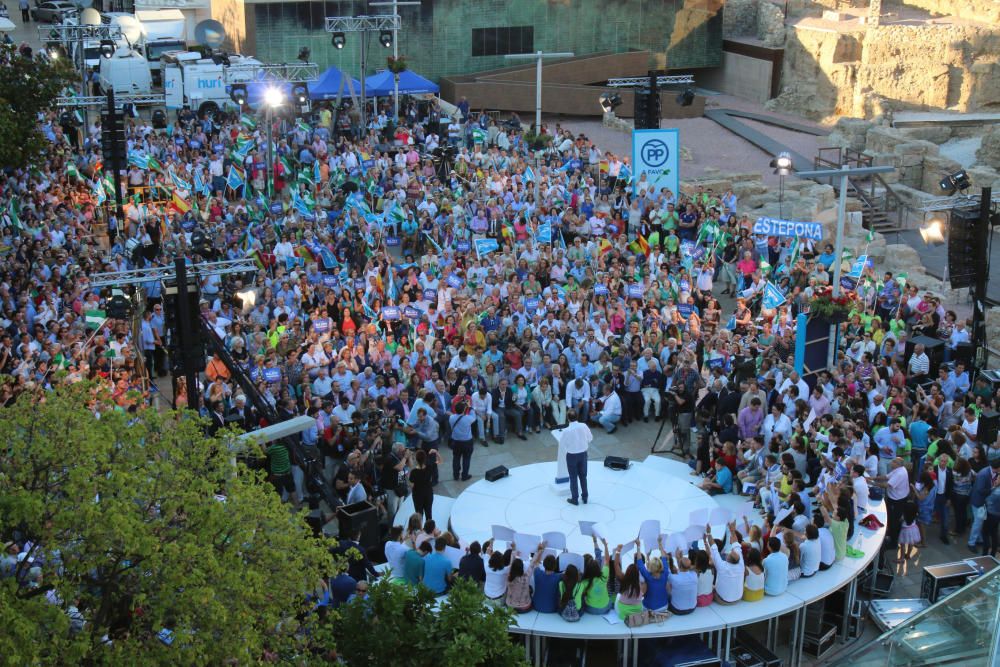 El presidente en funciones encabezó el acto del Partido Popular en el inicio de la última semana de campaña