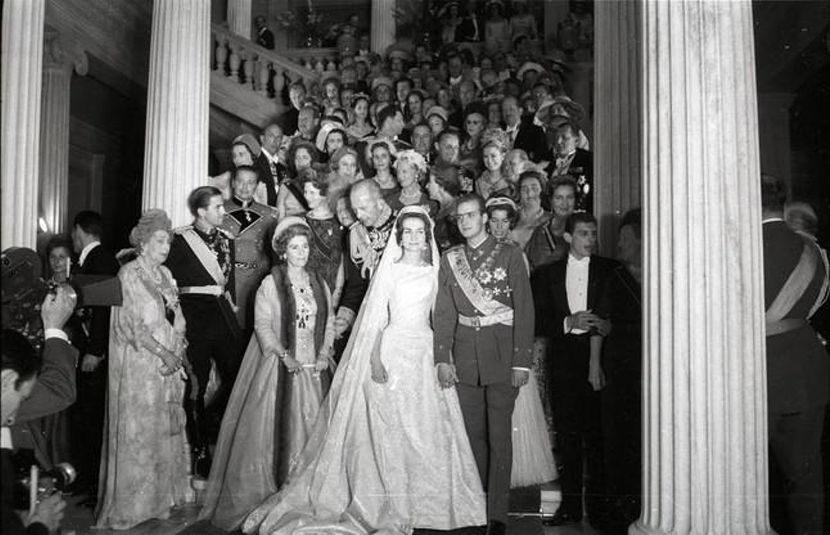 Casament del rei Joan Carles I amb la reina Sofia de Grècia a Atenes, el 14 de maig del 1962.