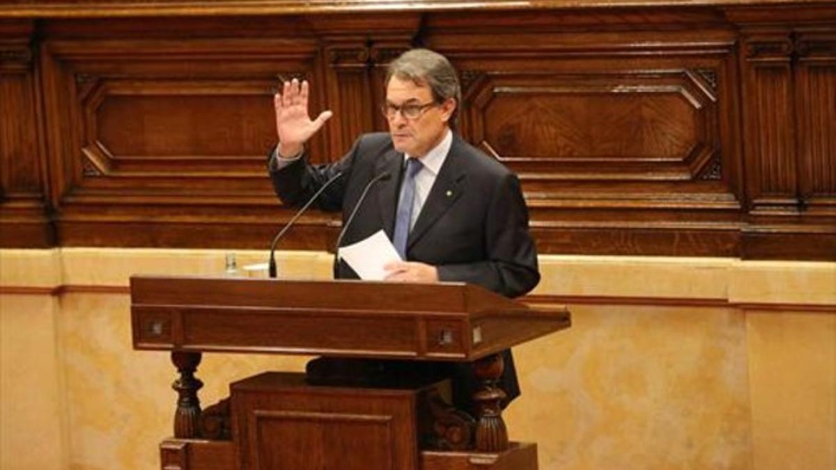 Artur Mas, ayer en el Parlament.