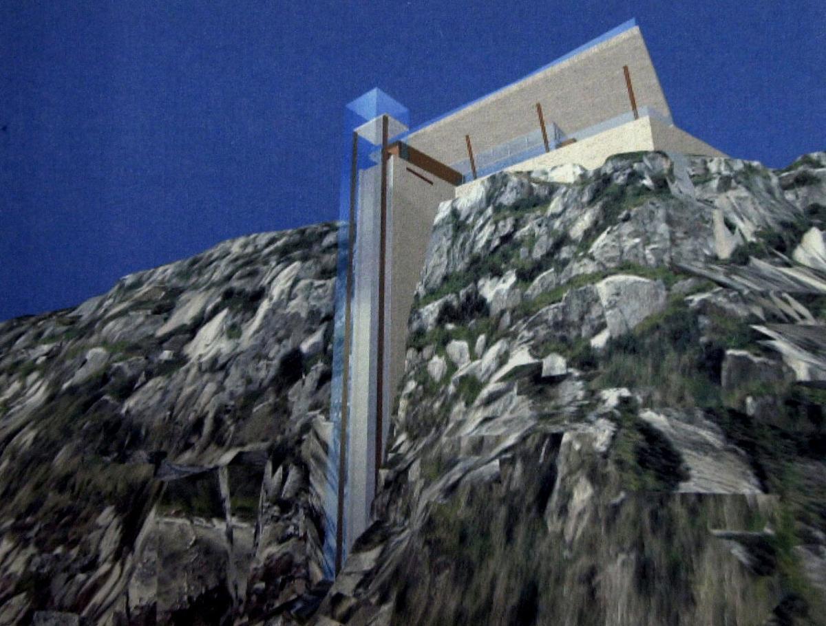 PROYECTO DE TEJEDOR Y OTERO ARQUITECTOS QUE ASPIRA A DEFINIR LA ESTÉTICA DEL ASCENSOR PANORÁMICO DEL MONTE DE SAN PEDRO. PROYECTOS. DISEÑOS. ASCENSORES. ELEVADORES. ELEVADOR