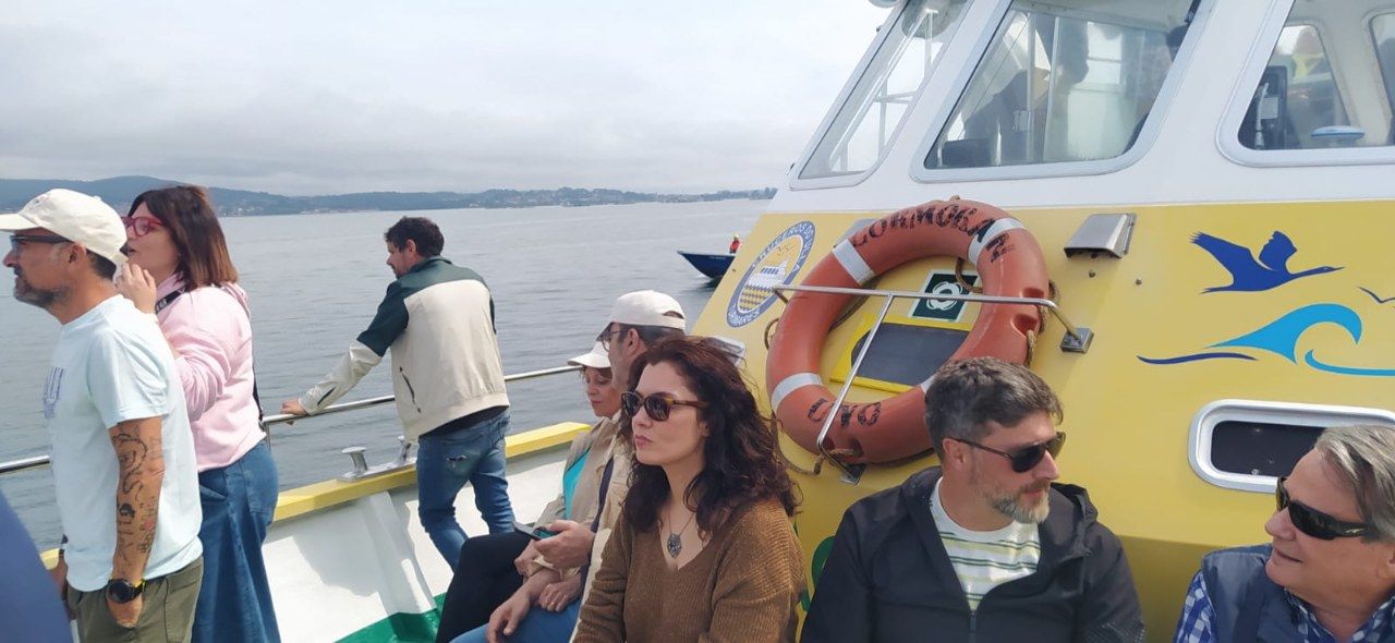 Participantes en el 39 remonte de la Ruta Xacobea do Mar de Arousa e Ulla, esta tarde.