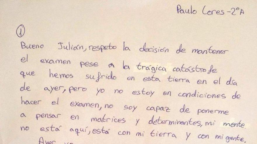 Un joven se niega a hacer un examen tras los incendios: &quot;Mi mente está con mi tierra&quot;