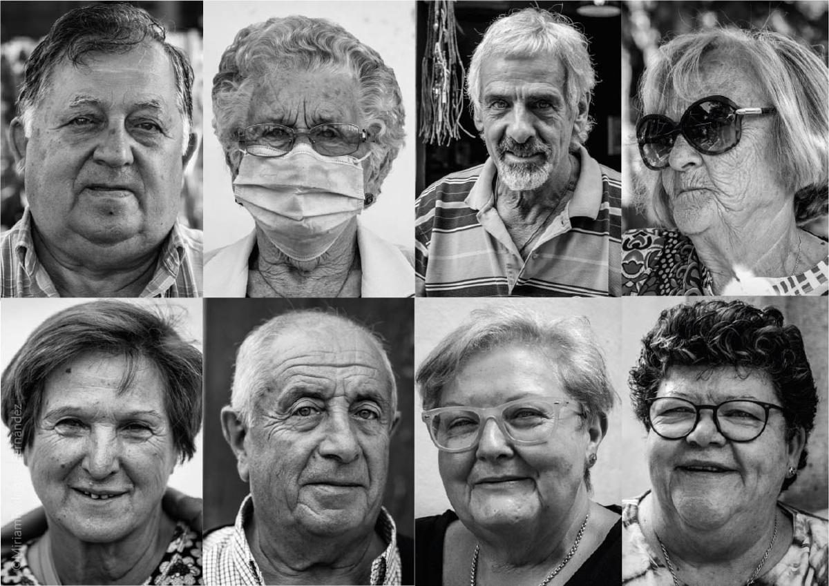 Grupo de retratos que forman parte de la colección fotográfica.