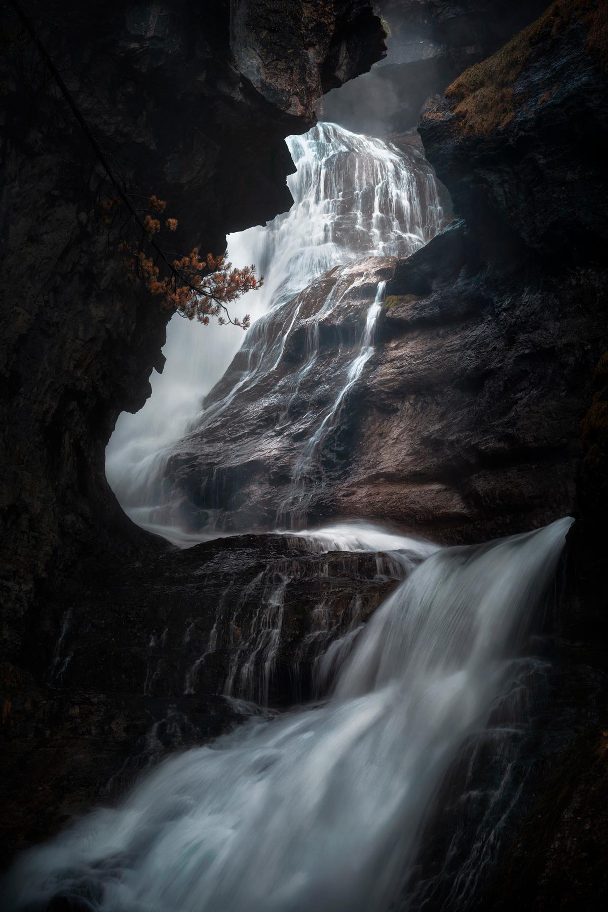 'Cascada del Estrecho'. Parque nacional de Ordesa y Monte Perdido (España).