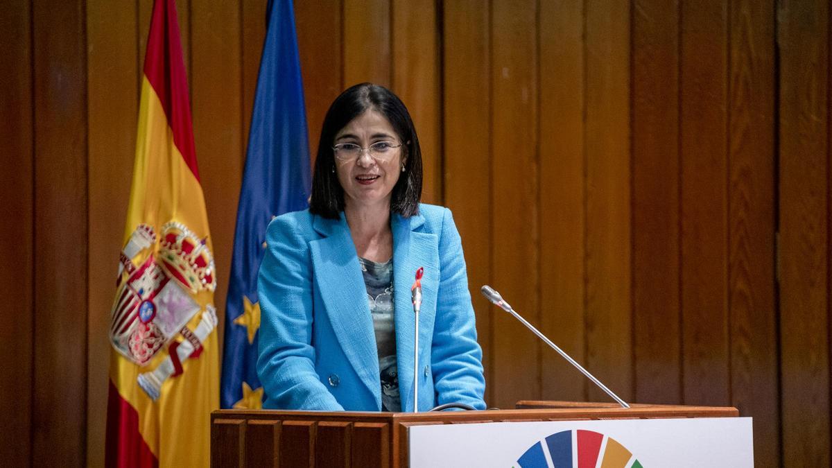 Carolina Darias, durante los actos del Día Mundial de la lucha contra el Sida.