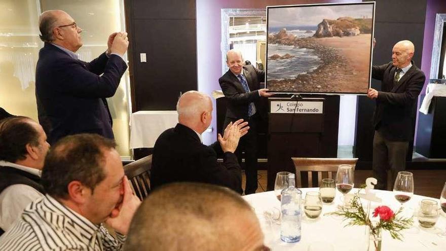 Por la izquierda, Gerado Sanz, Mariví Monteserín, Mariano Revuelta, Yasmina Triguero y Alberto Tirador, ayer, en el homenaje.