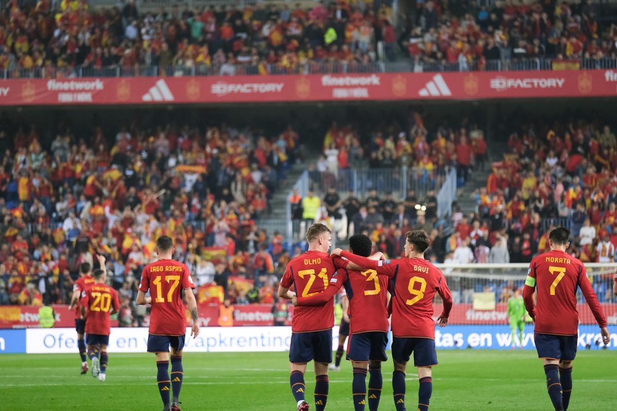 La Roja juega en Málaga contra Noruega, en imágenes