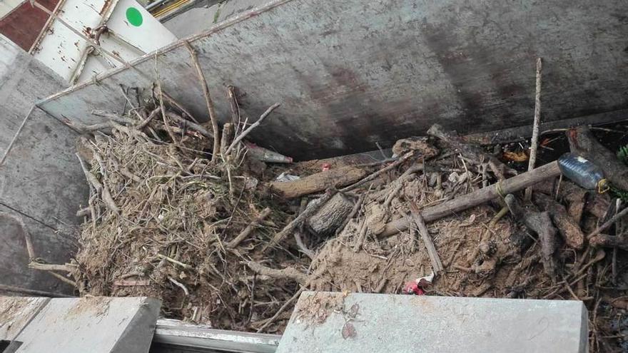 La basura recogida por los operarios de Emulsa el sábado en la playa.