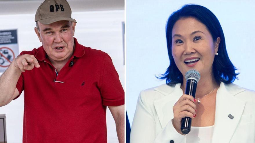 La derechista Keiko Fujimori y el ultra Rafael López Aliaga se encaminan a la segunda vuelta de las elecciones presidenciales en Perú