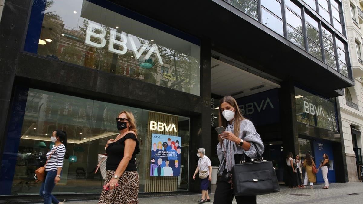 Oficina del BBVA en la Avenida Diagonal de Barcelona