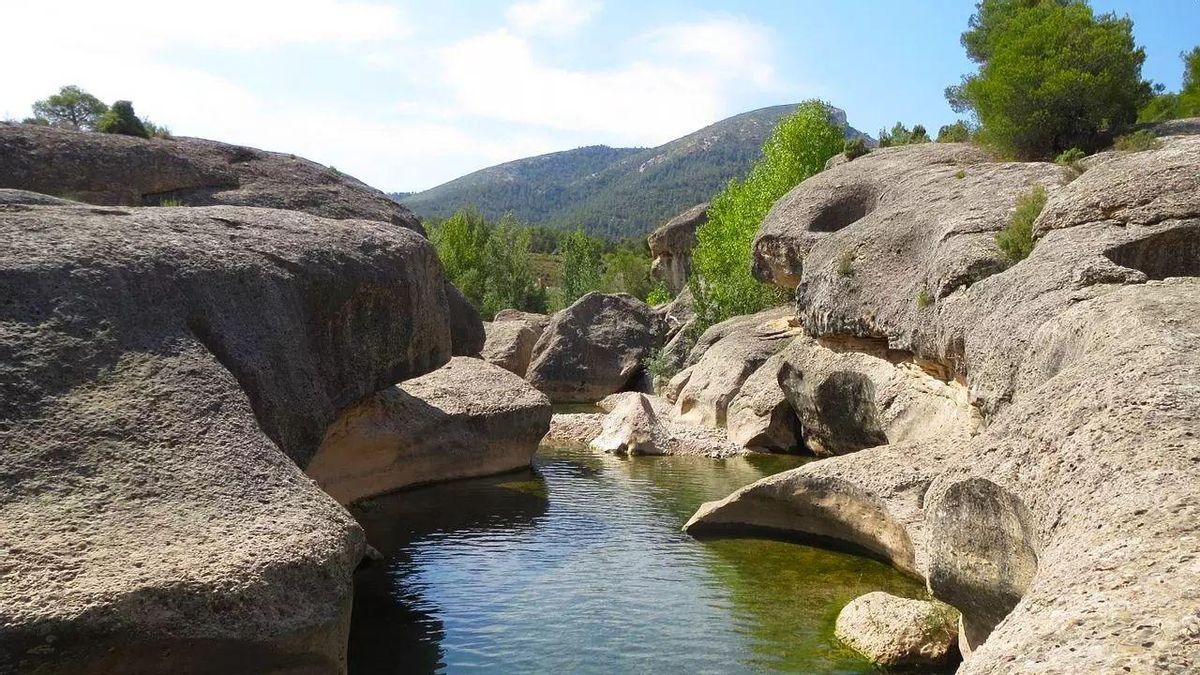 El río Bergantes a su paso por Aguaviva.
