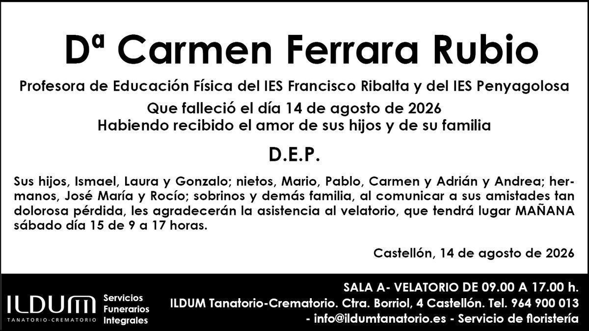 Dª Carmen Ferrara Rubio
