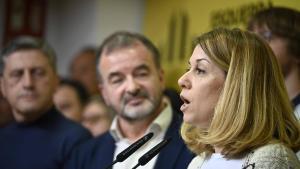 Alfred Bosch y Helena Solà el sábado valorando los resultados de la primera vuelta.