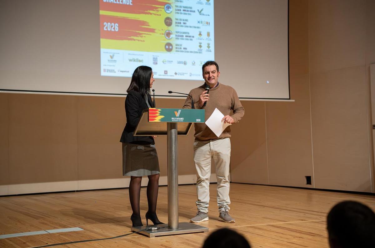 Jep Coromines i Núria Escarpanter durant l'acte.