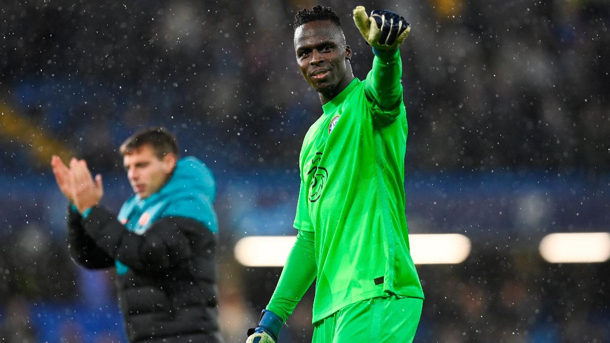 Edouard Mendy celebra el triunfo del Chelsea ante el Malmö en la Liga de Campeones