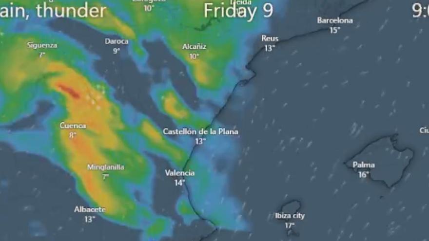 ¿Dónde y cuánto lloverá el viernes en Castellón? La predicción más precisa da la respuesta