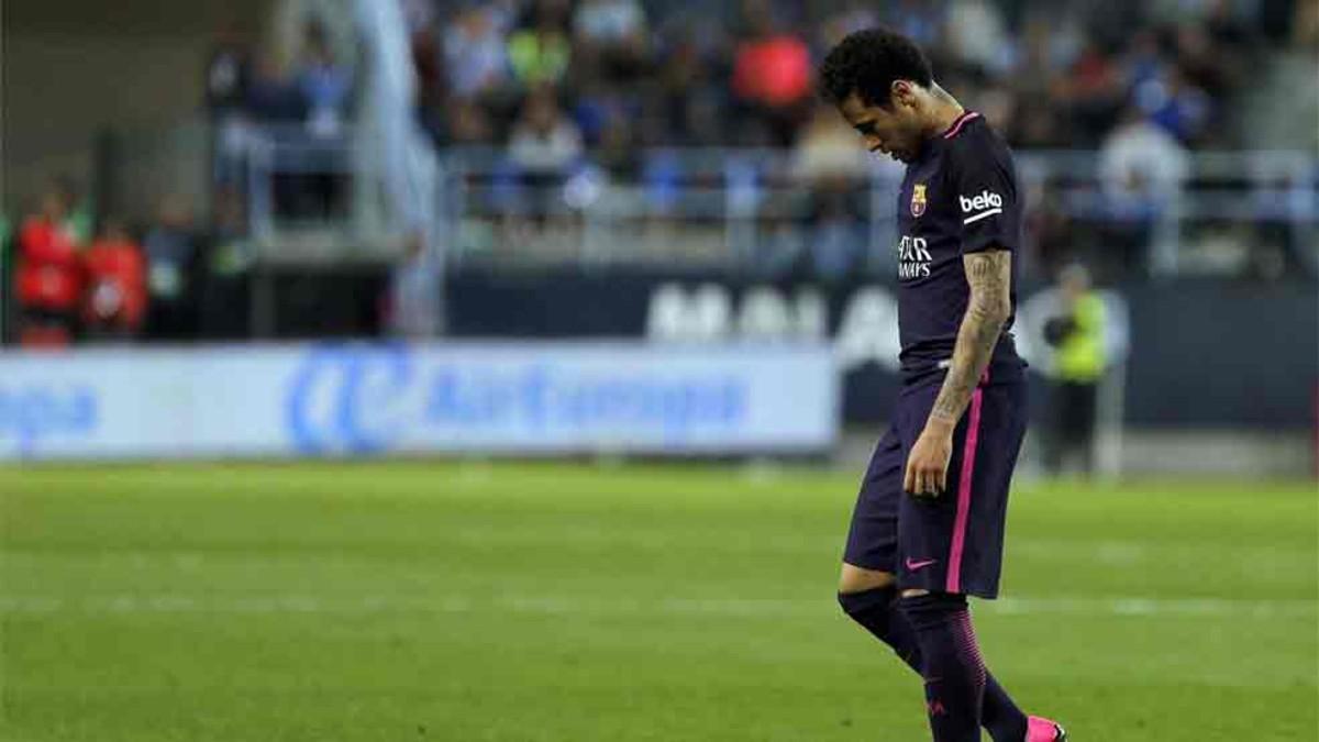 Neymar fue expulsado en Málaga