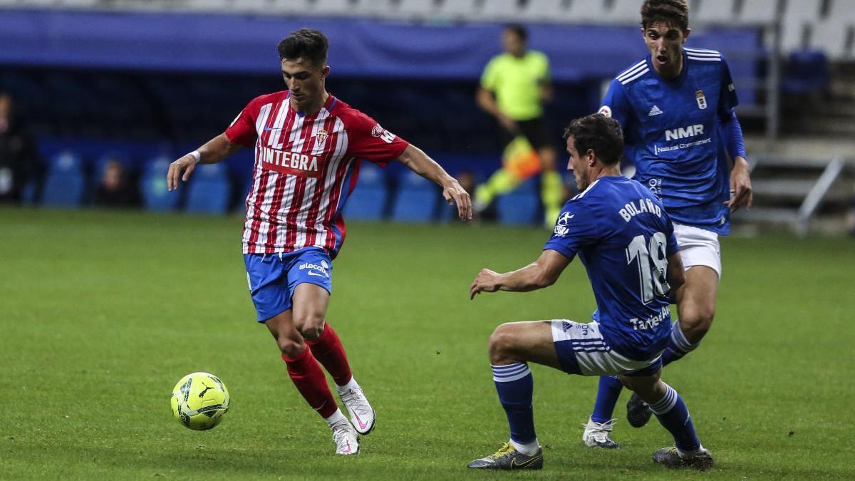 Manu García, durante el derbi.