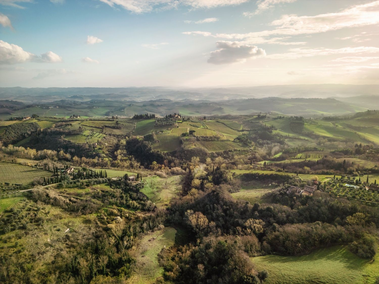 Paisaje de La Toscana en las inmediaciones de San Gimignano.