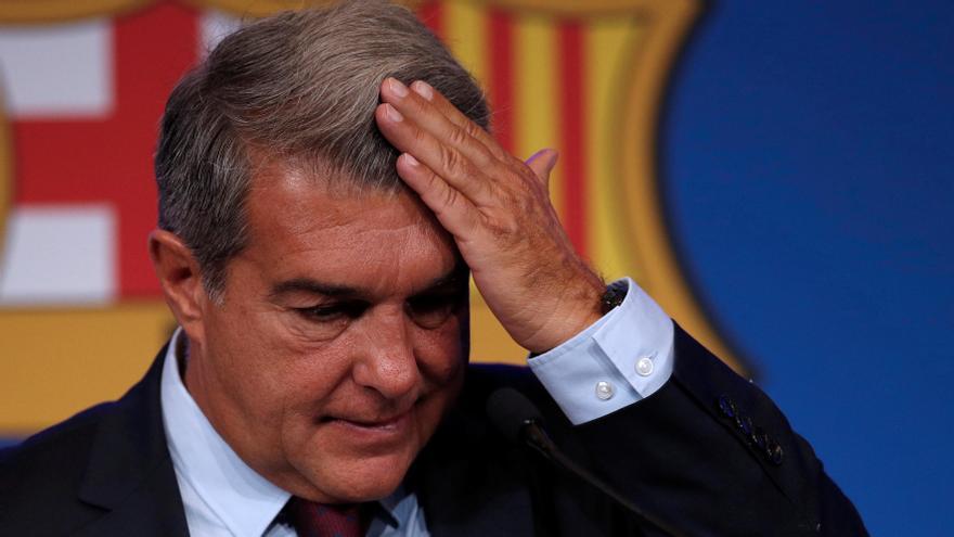 Laporta, durant la roda de premsa d&#039;aquest divendres