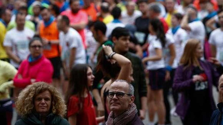 Jesús Vázquez, en primer término, en la salida de la prueba. // A. Iglesias